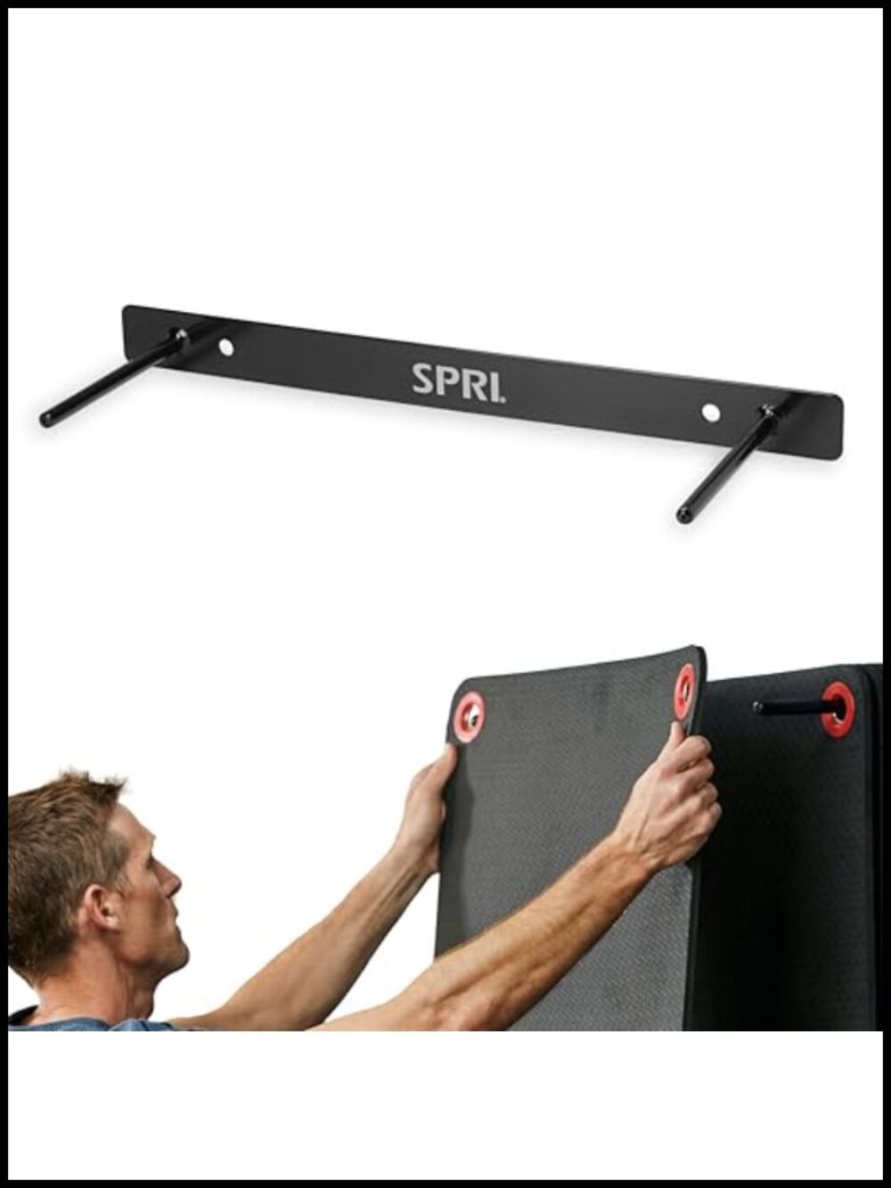 Wall-Mounted Hanging Mat Rack Heavy-Duty Steel Storage for Gym Yoga Mats